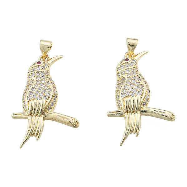 

PandaHall Brass Micro Pave Clear Cubic Zirconia Pendants, with Brass Snap on Bails, Nickel Free, Bird, Real 18K Gold Plated, 31.5x20.5x5mm...