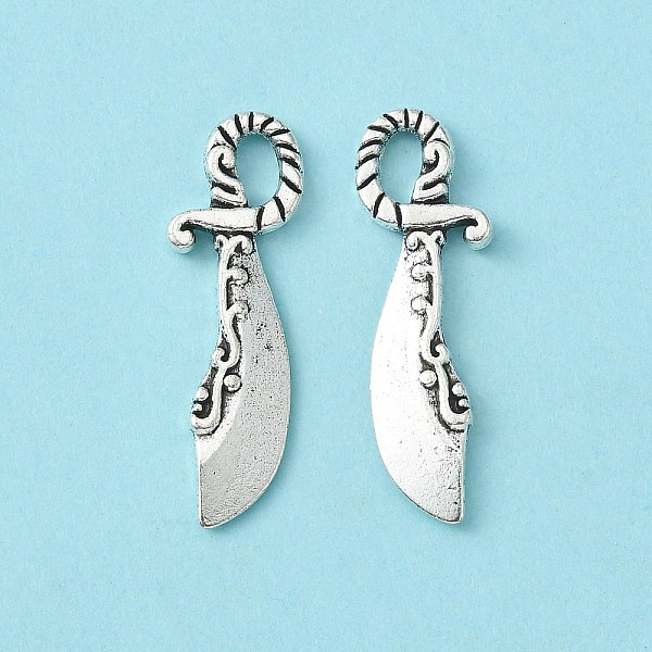 

PandaHall Alloy Pendants, Cadmium Free & Lead Free, Sword, Antique Silver, 25x6x2mm, Hole: 2mm Alloy Tool