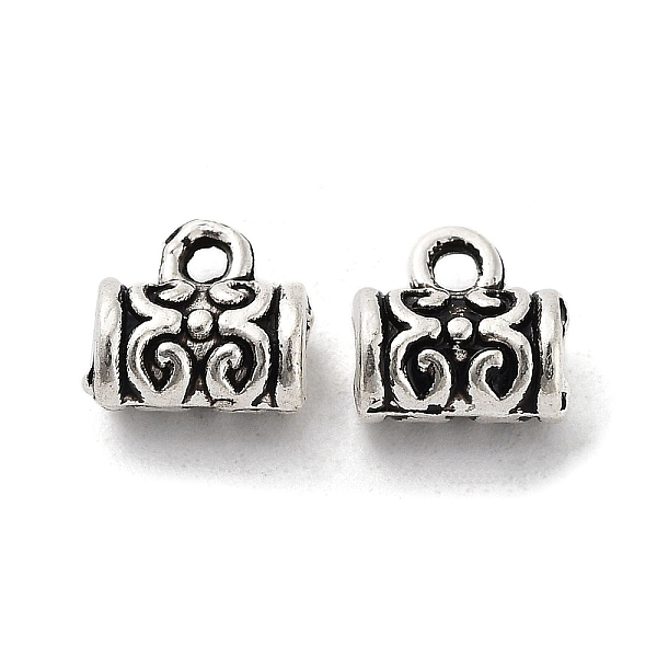 

PandaHall Tibetan Style Alloy Tube Bails, Loop Bails, Cadmium Free & Lead Free, Antique Silver, 7x7.5x4.5mm, Hole: 1.2mm, Inner Diameter...