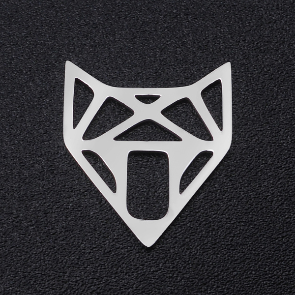 

PandaHall 201 Stainless Steel Filigree Joiners Links, Fox, Origami, Stainless Steel Color, 14x12x1mm 201 Stainless Steel Fox