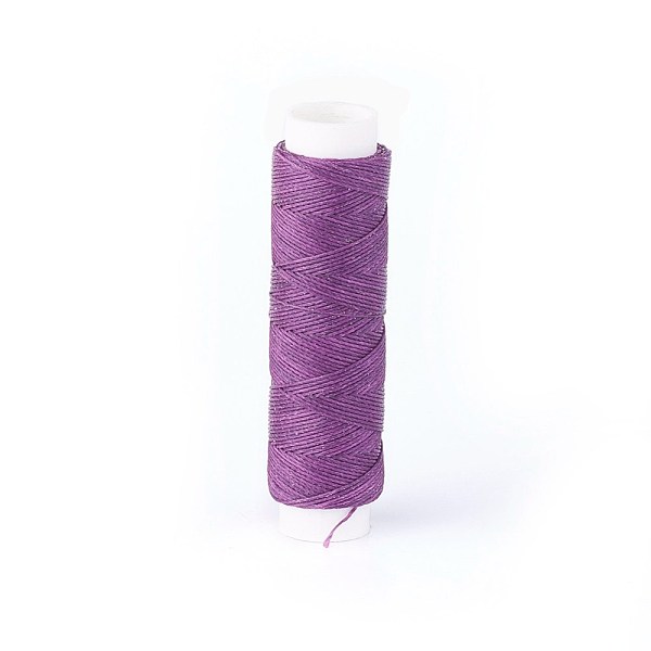 

PandaHall Round Waxed Polyester Twisted Cord, Micro Macrame Cord, for Leather Projects, Bookbinding, Purple, 0.35mm, about 43 yards...
