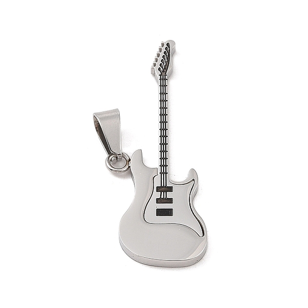

PandaHall 304 Stainless Steel Big Pendants, Guitar Charm, Stainless Steel Color, 51x20x2mm, Hole: 5x8mm 304 Stainless Steel Guitar