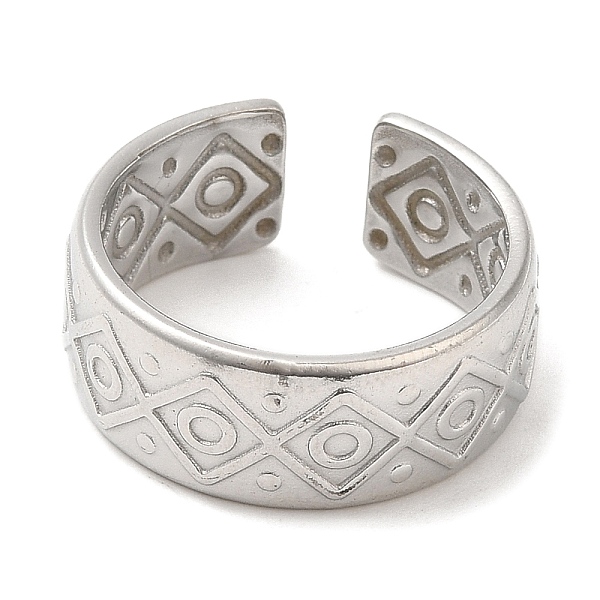 

PandaHall 304 Stainless Steel Open Cuff Rings, Totem Pattern, Stainless Steel Color, US Size 7(17.3mm) 304 Stainless Steel