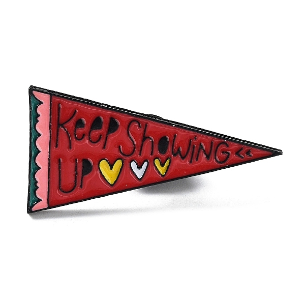 

PandaHall Inspiring Word Enamel Pins, Black Alloy Brooch for Backpack Clothes, Flag, 20x39x2mm Alloy+Enamel Flag Red