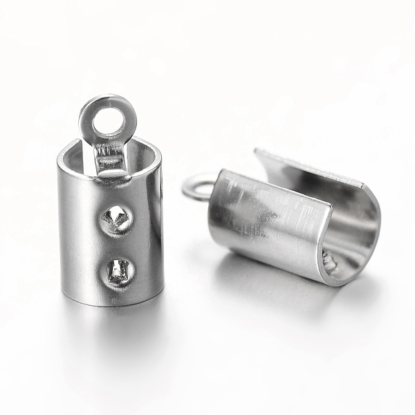 

PandaHall 303 Stainless Steel Cord Ends, End Caps, Stainless Steel Color, 11x5.5mm, Hole: 1.5mm, Inner Diameter: 4.5mm 303 Stainless Steel