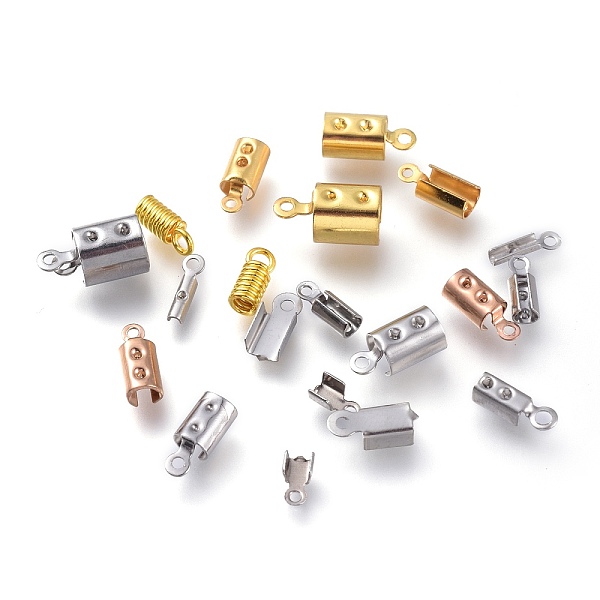 

PandaHall Stainless Steel Cord Ends, End Caps, Mixed Style, Mixed Color, 6~12x1.5~6.5mm, Hole: 1~2mm Stainless Steel