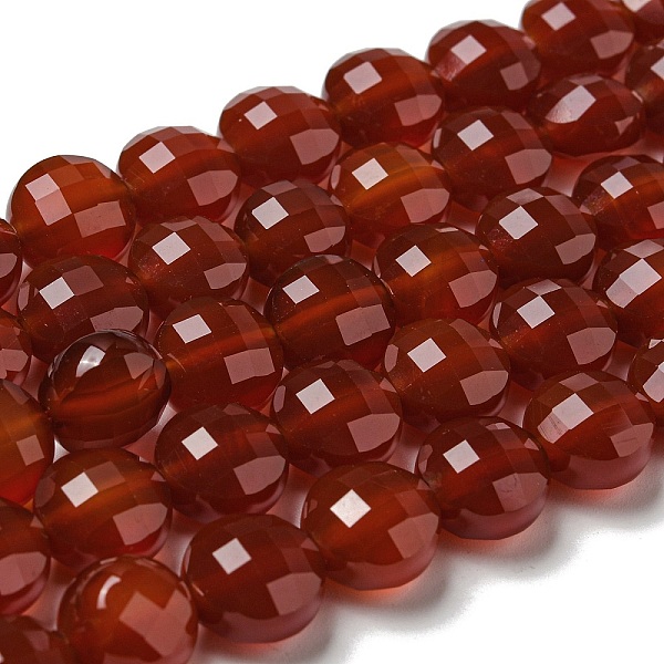 

PandaHall Natural Carnelian Beads Strands, Faceted, Flat Round, 10x7~7.5mm, Hole: 1.2mm, about 38pcs/strand, 14.92''(37.9cm) Carnelian Flat...