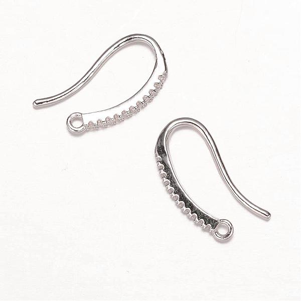 

PandaHall Brass Micro Pave Cubic Zirconia Earring Hooks, Ear Wire, with Horizontal Loop, Platinum, 19x9x2mm, Hole: 1mm, 18 Gauge, Pin: 1mm...