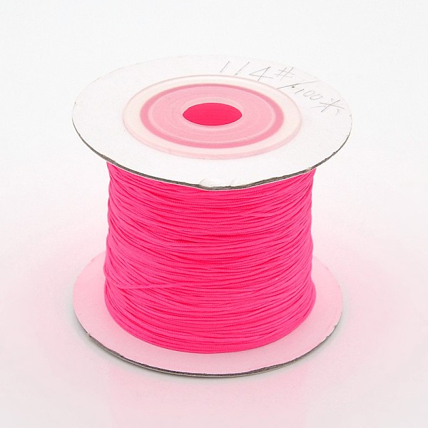 

PandaHall Nylon Thread, Deep Pink, 0.4mm, about 109.36 yards(100m)/roll Nylon Pink