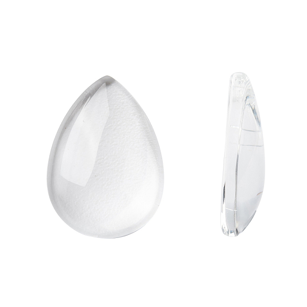 

PandaHall Transparent Teardrop Glass Cabochons, Clear, 18x13x4.5mm Glass Teardrop Clear