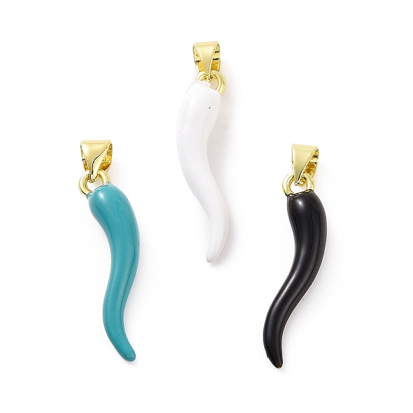 

PandaHall Rack Plating Brass Enamel Charms, Long-Lasting Plated, Real 18K Gold Plated, Cadmium Free & Lead Free, Horn of Plenty/Italian Horn..., Multicolor