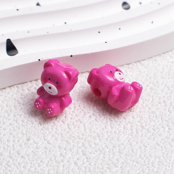 

PandaHall Opaque Acrylic Beads, Bear, Deep Pink, 16.6x11.8x10.7mm, Hole: 2.8mm Acrylic Bear