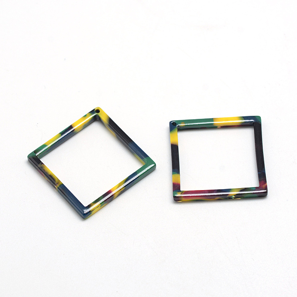 

PandaHall Cellulose Acetate(Resin) Pendants, Rhombus, Yellow, 30.5x30.5x2.5mm, Hole: 1.5mm, side length 22mm Cellulose Acetate Rhombus...