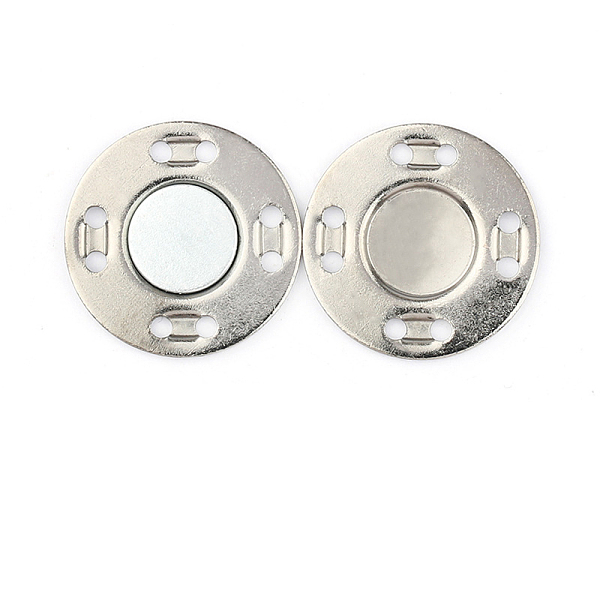 

PandaHall Iron Magnetic Buttons Snap Magnet Fastener, Flat Round, for Cloth & Purse Makings, Platinum, 2cm Iron