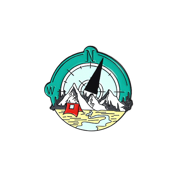 

PandaHall Spring Theme Alloy Brooches, Enamel Travel Lapel Pin, for Backpack Clothes, Electrophoresis Black, Mountain Pattern, 27x27mm...