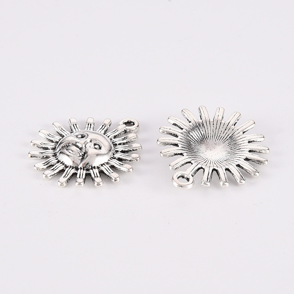 

PandaHall Tibetan Style Alloy Pendants, Lead Free & Cadmium Free, Sun, Antique Silver, 22x19x2mm, Hole: 1.4mm, about 370cs/500g Alloy Sun