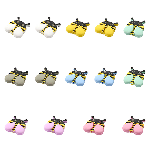 

PandaHall CHGCRAFT 14Pcs 7 Colors Food Grade Eco-Friendly Silicone Beads, Chewing Beads For Teethers, DIY Nursing Necklaces Making, Bee..., Multicolor