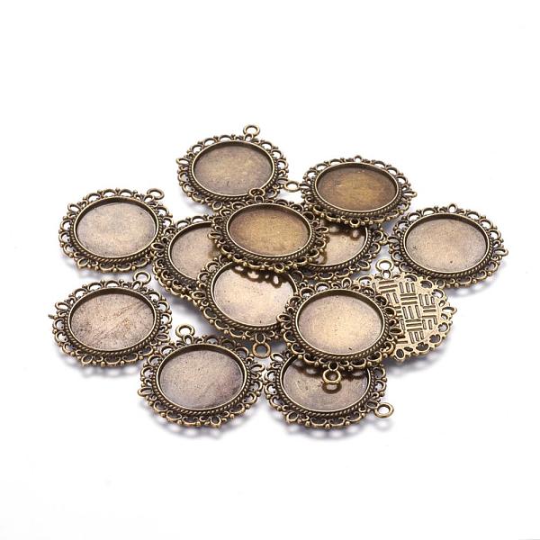 

PandaHall Zinc Alloy Pendant Settings for Cabochon & Rhinestone, DIY Findings for Jewelry Making, Flat Round, Cadmium Free & Nickel Free &...