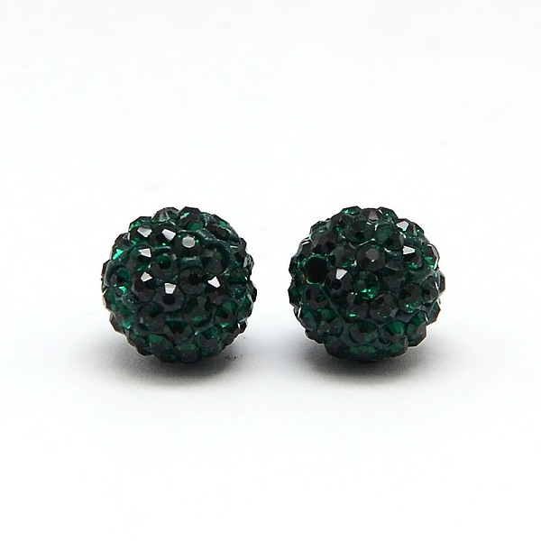 

PandaHall Polymer Clay Rhinestone Beads, Pave Disco Ball Beads, Grade A, Round, PP9, Emerald, PP9(1.5~1.6mm), 6mm, Hole: 1.2mm Polymer..., Green