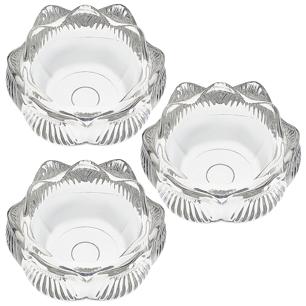 

PandaHall Glass Candle Holders, Lotus, Clear, 82x40mm Glass Clear