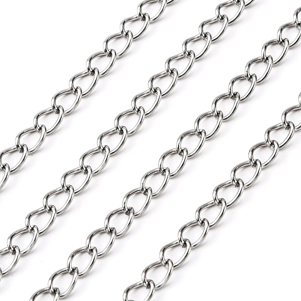 

PandaHall 3.28 Feet 304 Stainless Steel Curb Chains, Unwelded, Stainless Steel Color, 5x3.8x0.8mm 304 Stainless Steel