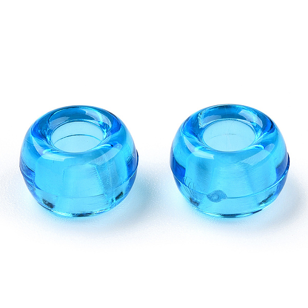 

PandaHall Transparent Plastic Beads, Barrel, Dodger Blue, 9x6mm, Hole: 3.8mm, about 1950pcs/500g Plastic Barrel