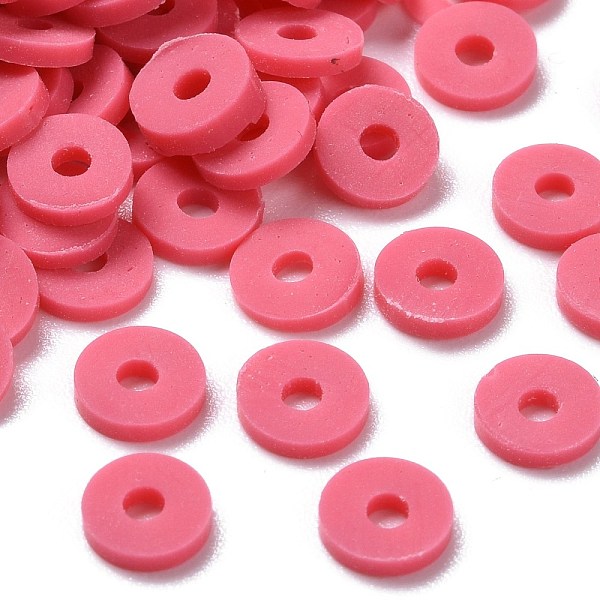 

PandaHall Handmade Polymer Clay Beads, for DIY Jewelry Crafts Supplies, Disc/Flat Round, Heishi Beads, Pale Violet Red, 6x1mm, Hole: 2mm...