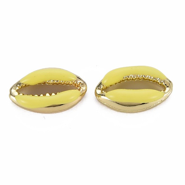 

PandaHall Alloy Enamel Beads, Cowrie Shell Shape, Light Gold, Yellow, 16.5x10x4.5mm, Hole: 1.2mm Alloy+Enamel Shell Shape Yellow