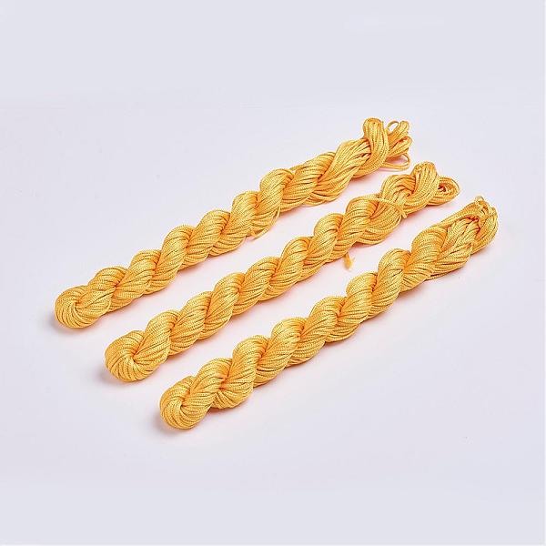 

PandaHall Nylon Thread, Nylon Jewelry Cord for Custom Woven Bracelets Making, Gold, 1mm, about 26m/bundle, 10bundles/bag, about 284.34 Yards...