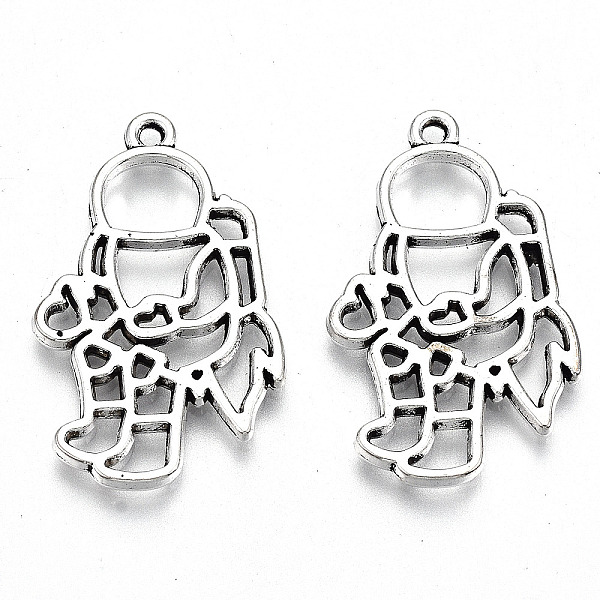 

PandaHall Tibetan Style Alloy Open Back Bezel Pendants, Lead Free & Cadmium Free, Spaceman, Antique Silver, 30x18x2mm, Hole: 1.5mm Alloy...