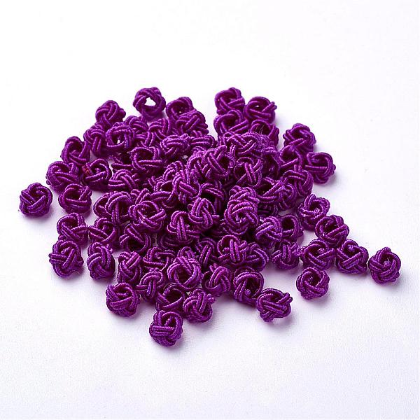 

PandaHall Polyester Weave Beads, Round, Dark Violet, 6x5mm, Hole: 4mm, about 200pcs/bag Polyester Round Purple