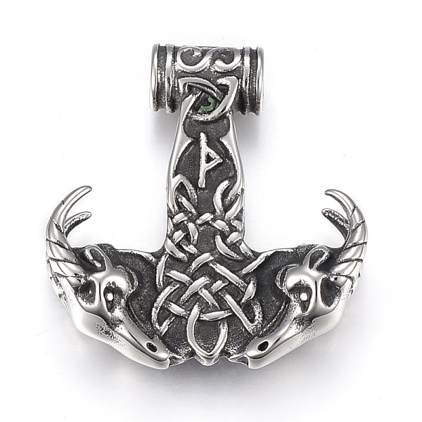 

PandaHall 304 Stainless Steel Pendants, Sheepshead, Antique Silver, 43x39.5x11mm, Hole: 6mm 304 Stainless Steel Sheep