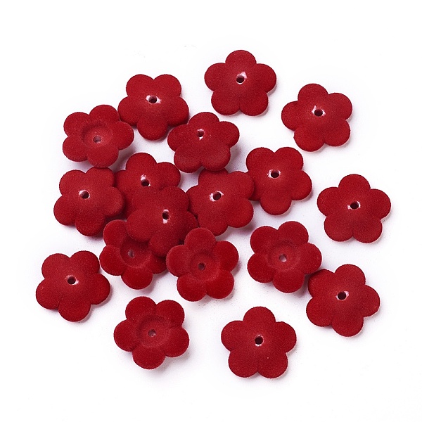 

PandaHall Flocky Acrylic Bead Caps, 5-Petal, Flower, Dark Red, 24x6.5mm, Hole: 2.5mm Acrylic Red