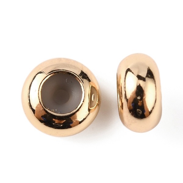 

PandaHall Brass Beads, with Silicone inside, Slider Beads, Stopper Beads, Long-Lasting Plated, Rondelle, Real 14K Gold Plated, 6x3mm, Hole...