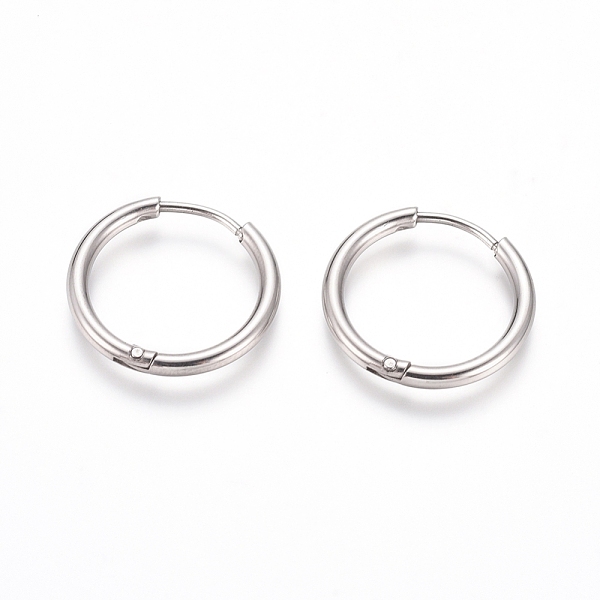

PandaHall 202 Stainless Steel Huggie Hoop Earrings, Hypoallergenic Earrings, with 316 Surgical Stainless Steel Pin, Stainless Steel Color...