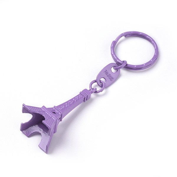 

PandaHall Alloy Keychain, with Iron Ring, Eiffel Tower, Lilac, 98mm Alloy Others Purple