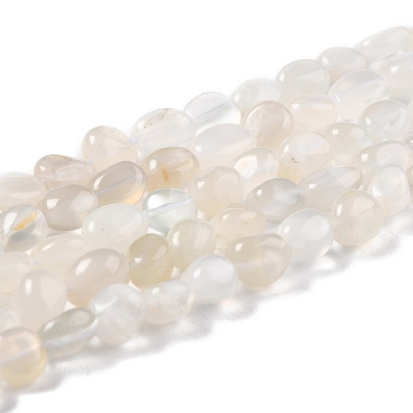 

PandaHall Natural White Moonstone Beads Strands, Nuggets, Tumbled Stone, 8~11x7.5~9x4.5~7mm, Hole: 0.8mm, about 42pcs/strand, 15.94''...