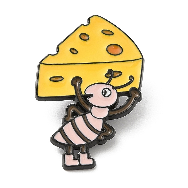 

PandaHall Alloy Enamel Pins, Ant Brooches, Electrophoresis Black, Food Cheese, 32.5x21.5x1.5mm Alloy+Enamel Food Yellow