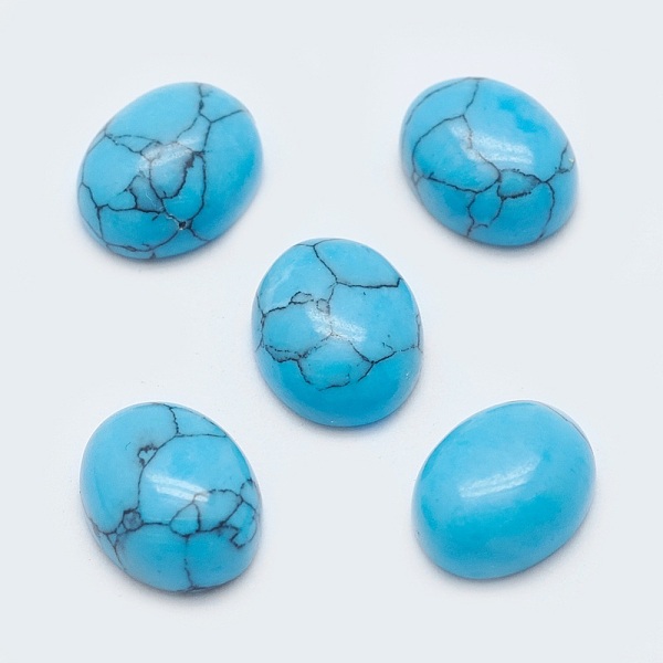 

PandaHall Synthetic Turquoise Cabochons, Oval, Dyed, 10x8x4mm Synthetic Turquoise Oval