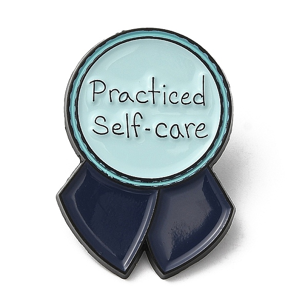 

PandaHall Word Practiced Self-care Dopamine Color Series Medal Enamel Pin, Electrophoresis Black Zinc Alloy Brooch for Backpack Clothes...