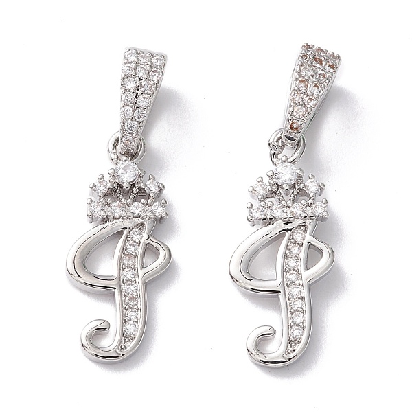 

PandaHall Eco-Friendly Brass Micro Pave Cubic Zirconia Pendants, Long-Lasting Plated, Real Platinum Plated, Cadmium Free & Lead Free, Letter...