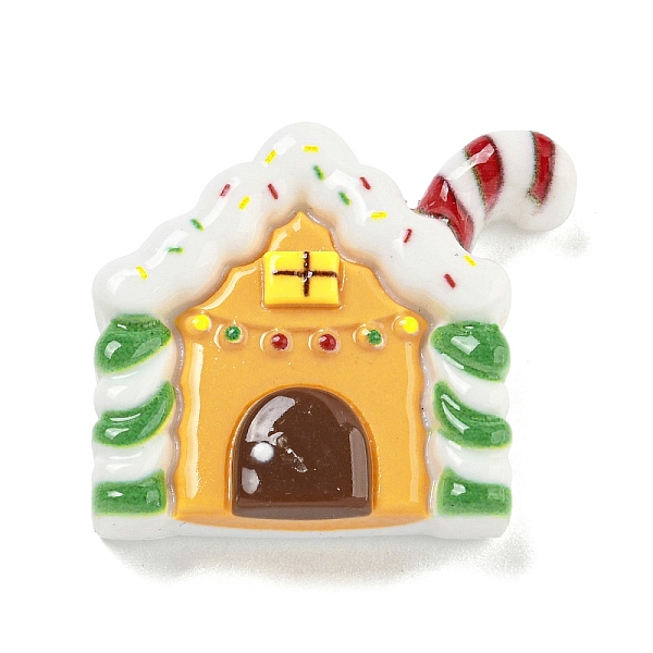 

PandaHall Christmas Opaque Resin Decoden Cabochons, House, 22x25x6mm Resin House