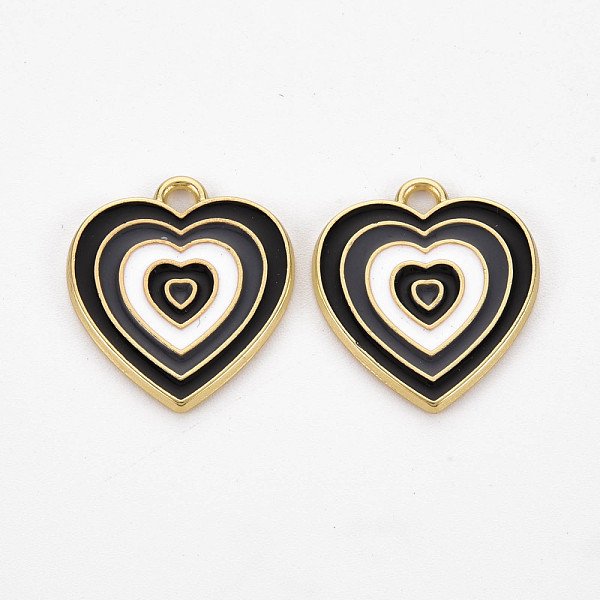 

PandaHall Rack Plating Light Gold Alloy Enamel Pendants, Cadmium Free & Lead Free, Heart, White, 21.5x18.5x1.5mm, Hole: 2mm Alloy+Enamel...