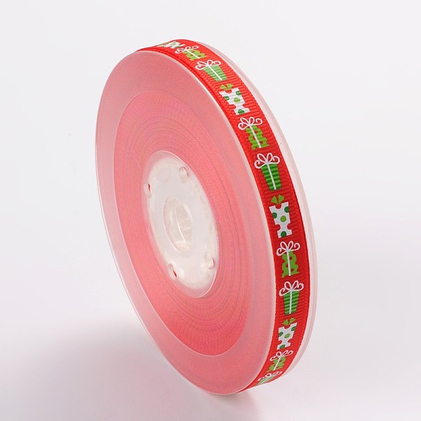 

PandaHall Christmas Theme Polyester Ribbons, Red, 3/8 inch(9mm), about 100yards/roll(91.44m/roll) Polyester Red