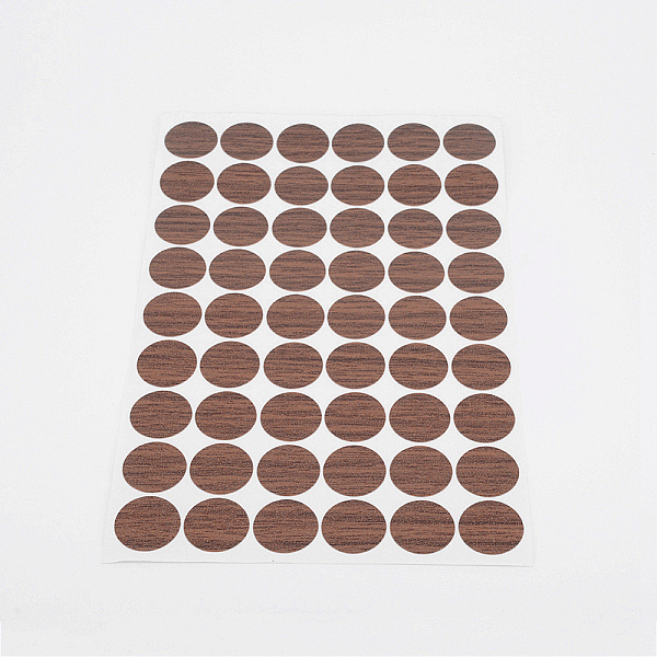 

PandaHall PVC Stickers, Screw Hole Covered Stickers, Round, Coconut Brown, 200x133x0.4mm, Stickers: 20mm, 54pcs/sheet Plastic Others Brown