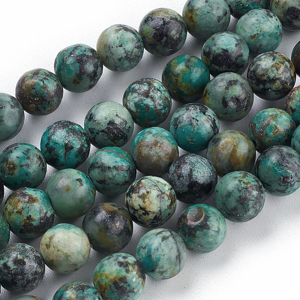 

PandaHall Natural African Turquoise(Jasper) Beads Strands, Round, 8mm, Hole: 1mm, about 49pcs/strand, 15.5 inch African Turquoise(Jasper)..., Green
