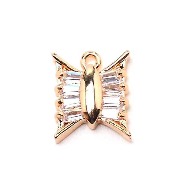 

PandaHall Brass Clear Cubic Zirconia Pendants, Long-Lasting Plated, Bowknot, Real 14K Gold Plated, 14x12x4mm, Hole: 1.2mm Brass+Cubic...
