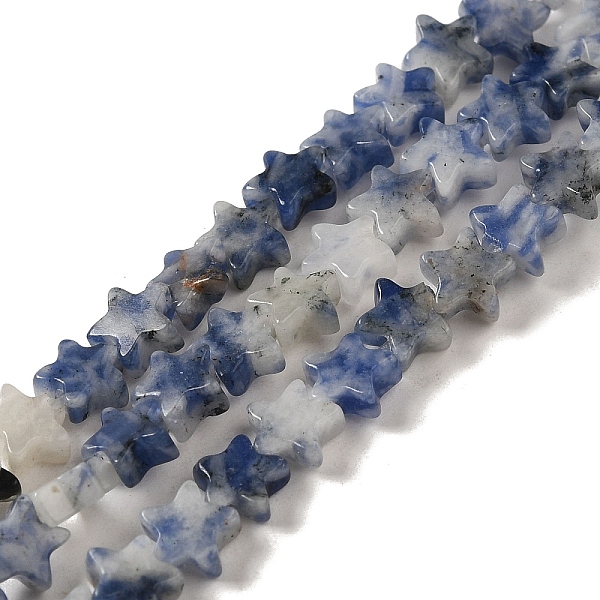 

PandaHall Natural Blue Spot Jasper Beads Strands, Star, 6x5.5x2mm, Hole: 0.8mm, about 75pcs/strand, 14.57 inch(37cm) Blue Spot Jasper Star