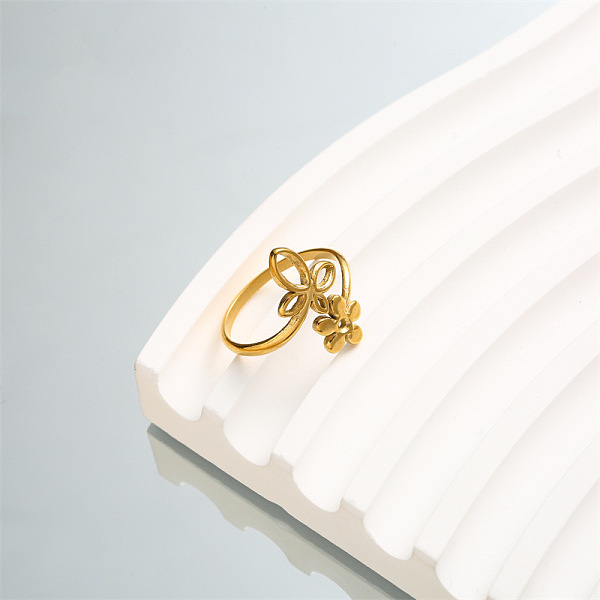 

PandaHall DIY fashionable stainless steel ring with non fading color, female niche high-end light luxury tagram style