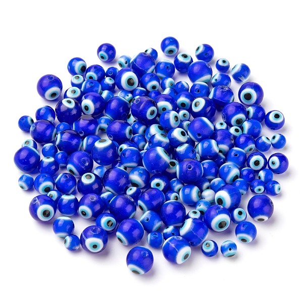 

PandaHall 3 Strands 3 Style Handmade Evil Eye Lampwork Round Bead Strands, Medium Blue, 6~10mm, Hole: 1mm, about 39~64pcs/strand...